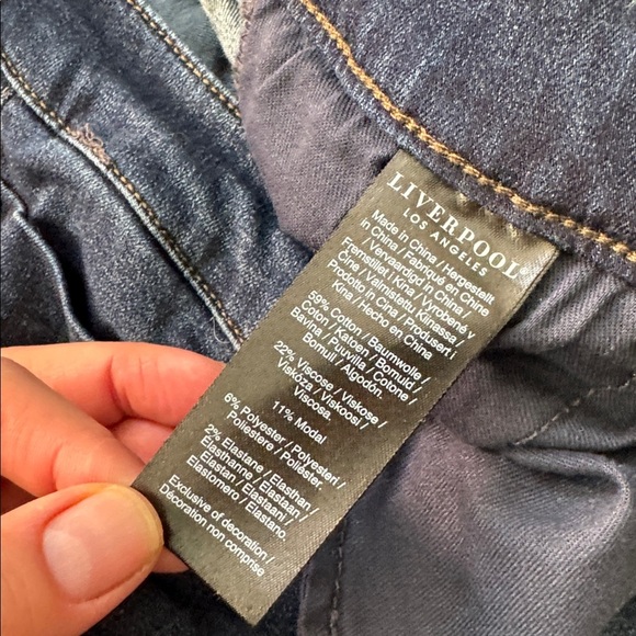 Liverpool Los Angeles cuff crops stretch ecological jeans 14 - Picture 3 of 6